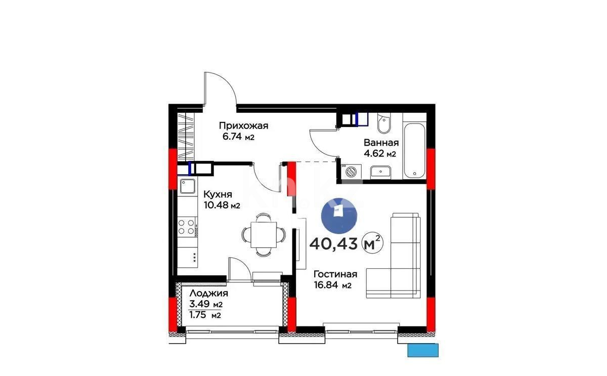 Продажа 1-комнатной квартиры, 40.43 м² - Продажа квартир от собственников в Астане - страница 24 фото 4 из 4