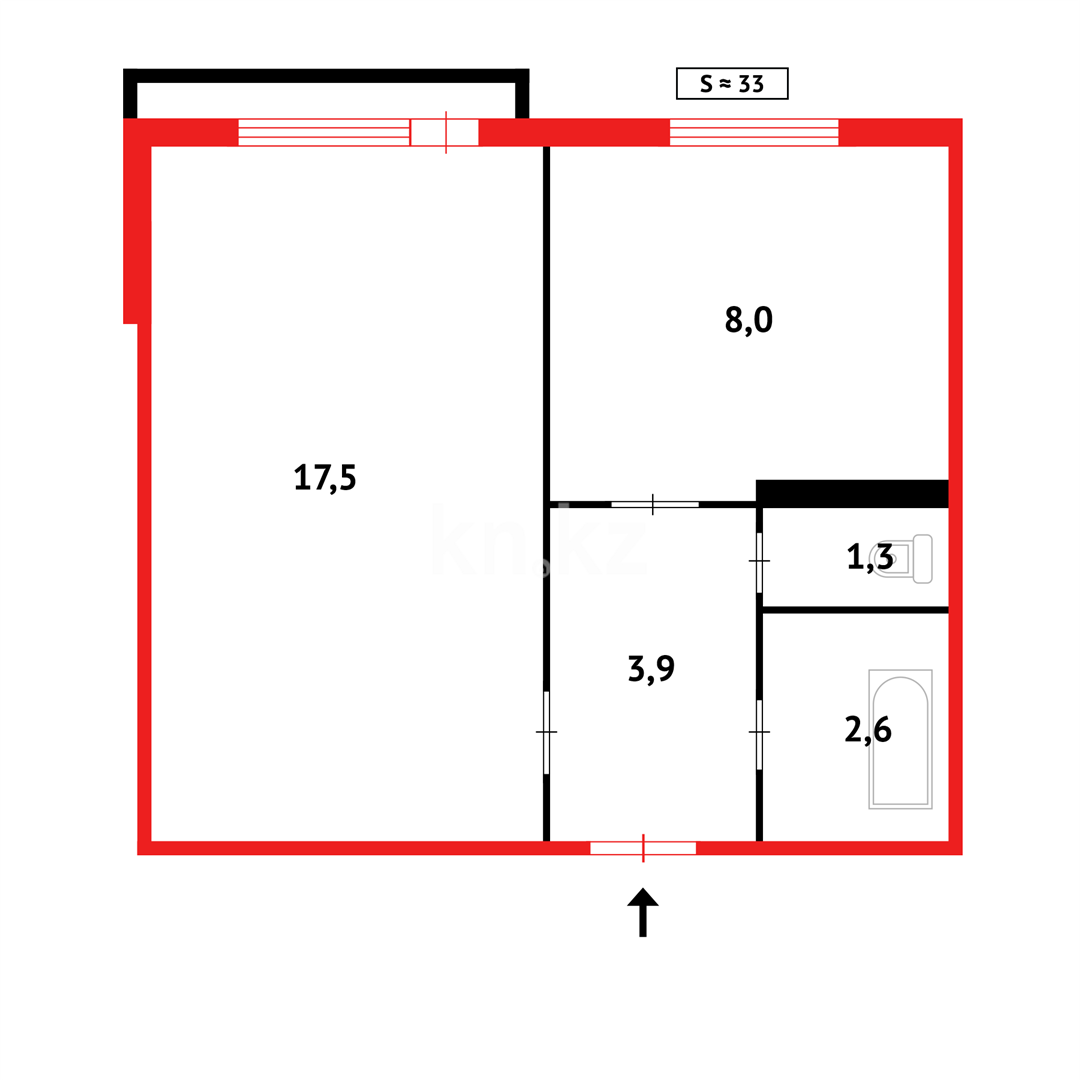 Продажа 1-комнатной квартиры, 34 м², мкр. 8-й мкр. - Продажа квартир в Темиртау фото 11 из 11