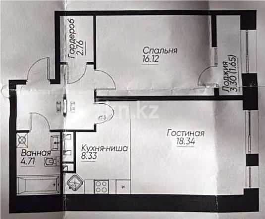Продажа 2-комнатной квартиры, 59.3 м², ул. Навои, дом  30а/1 в Алматы