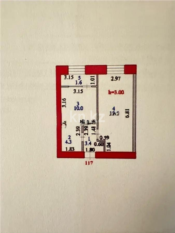 Продажа 1-комнатной квартиры, 39 м², ул. Керей, Жанибек хандар, дом  44/3 в Астане - фото 3