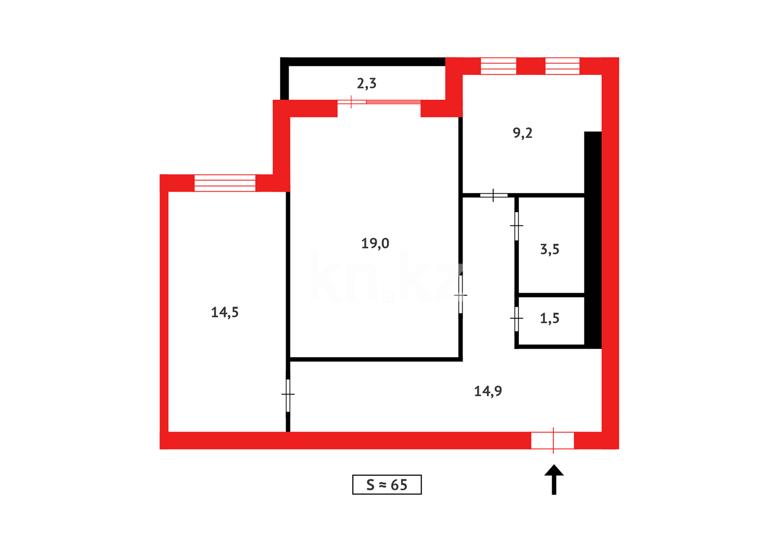Продажа 2-комнатной квартиры, 65 м² - Продажа квартир в Караганде - страница 55 фото 17 из 17