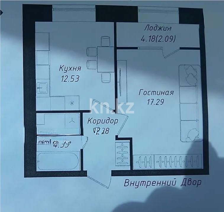 Продажа 1-комнатной квартиры, 40.14 м² в Астане