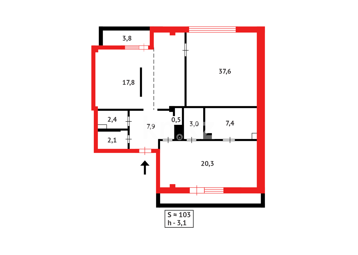 Продажа 3-комнатной квартиры, 102.8 м² - Продажа земельных участков в Костанае фото 11 из 11