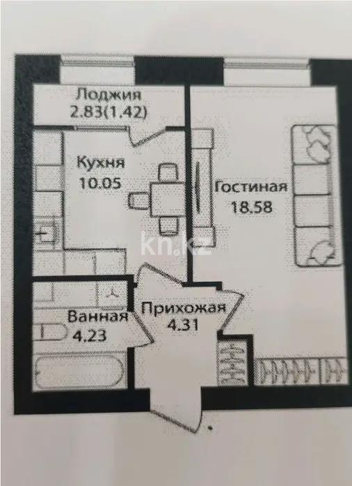 Продажа 2-комнатной квартиры, 39 м², ул. Айтматова, дом  79/1 в Астане