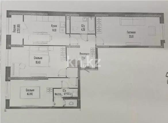 Продажа 3-комнатной квартиры, 91 м², ул. Бухар жырау, дом  12/2 - Продажа квартир в Казахстане фото 1 из 1