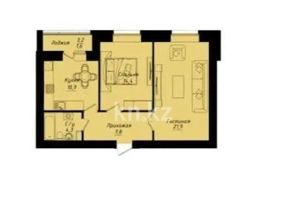 Продажа 2-комнатной квартиры, 60.9 м², ул. Толе би, дом  1 стр - Продажа  двухкомнатных квартир в Астане с фото фото 1 из 1