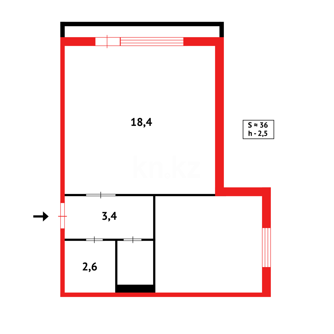 Продажа 1-комнатной квартиры, 38 м² - Продажа квартир в Караганде - страница 2 фото 8 из 8