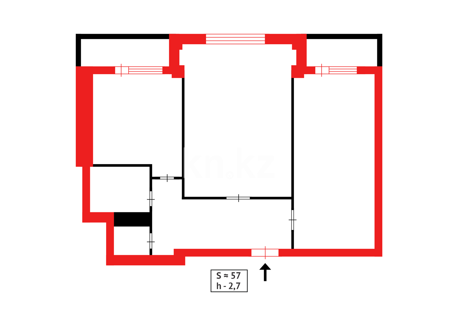 Продажа 2-комнатной квартиры, 57 м² в Астане - фото 11