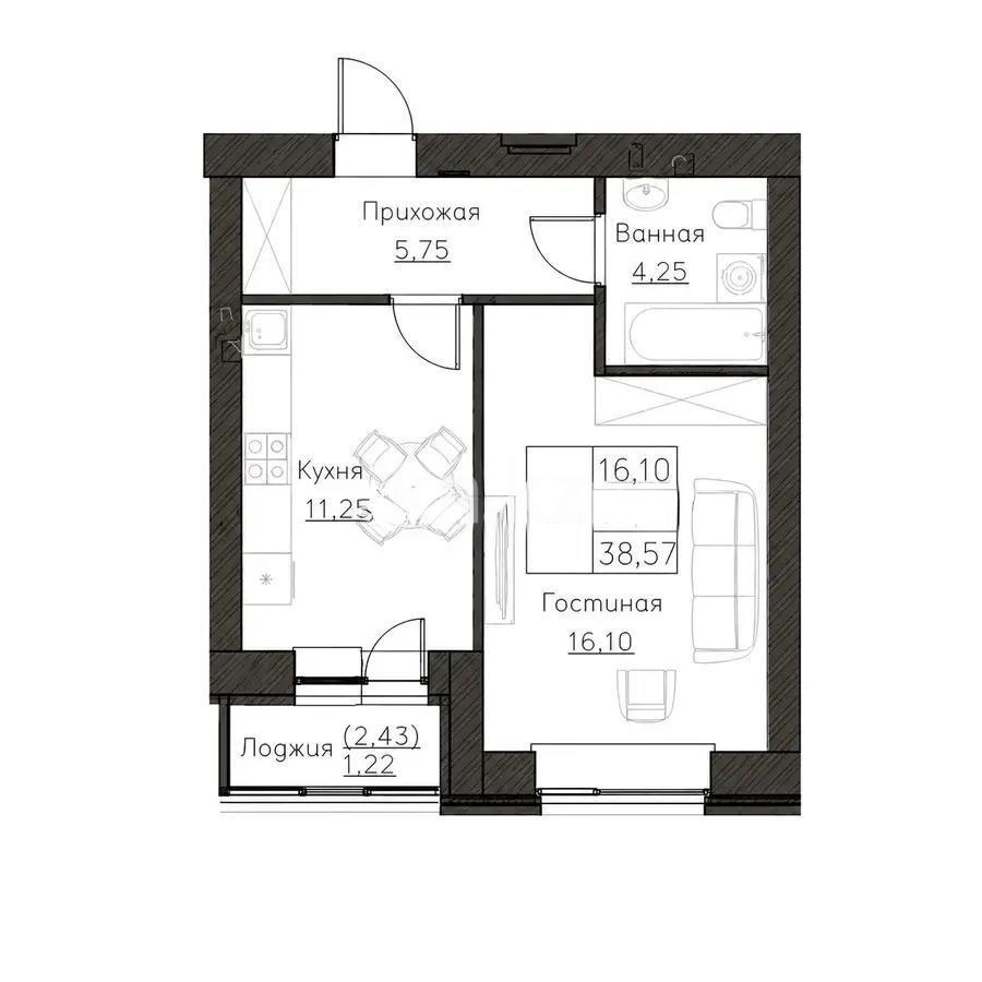 Продажа 1-комнатной квартиры, 39 м² - Продажа недвижимости в Астане - страница 3 фото 1 из 1