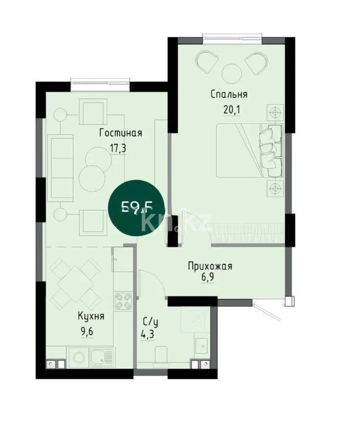 Продажа 2-комнатной квартиры, 59.5 м², ул. Утепова, дом  31 - Продажа квартир в Алматы фото 1 из 1