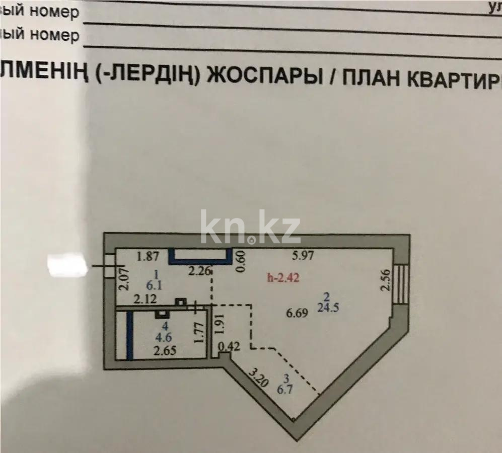 Продажа 1-комнатной квартиры, 42 м², ул. Иманова, дом  44 - Продажа квартир в Астане без посредников фото 4 из 4