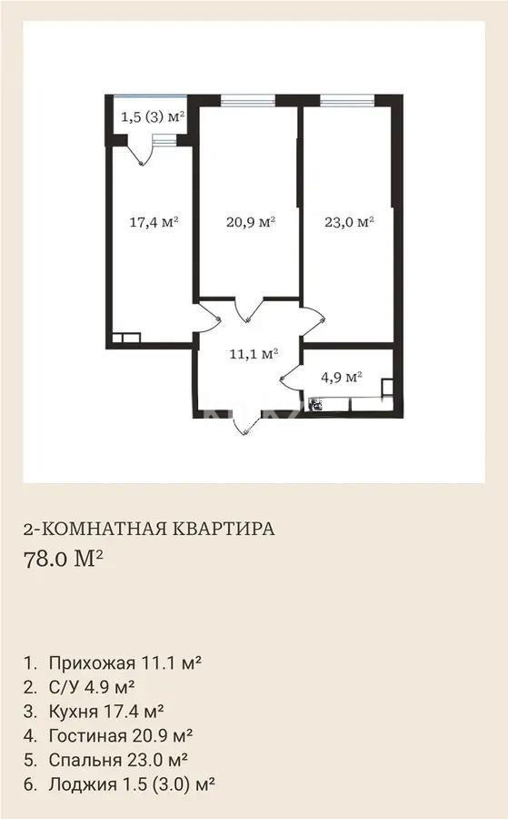 Продажа 3-комнатной квартиры, 78.8 м² - Продажа квартир в новостройках Алматы - страница 2 фото 1 из 1