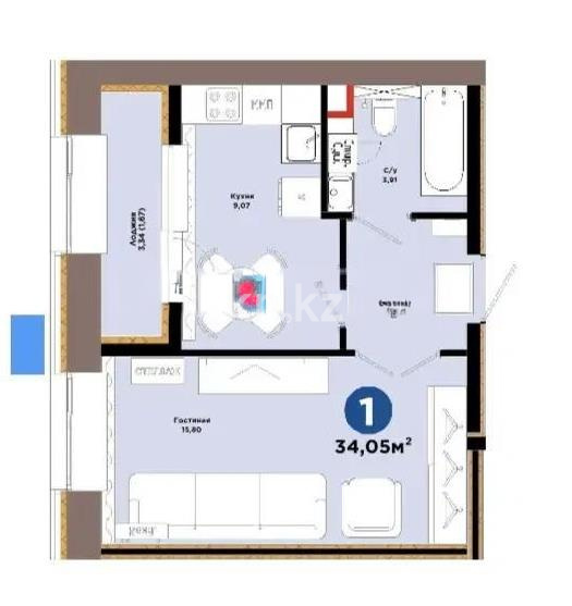 Продажа 1-комнатной квартиры, 34.5 м² - Продажа квартир в Астане - страница 64 фото 1 из 1