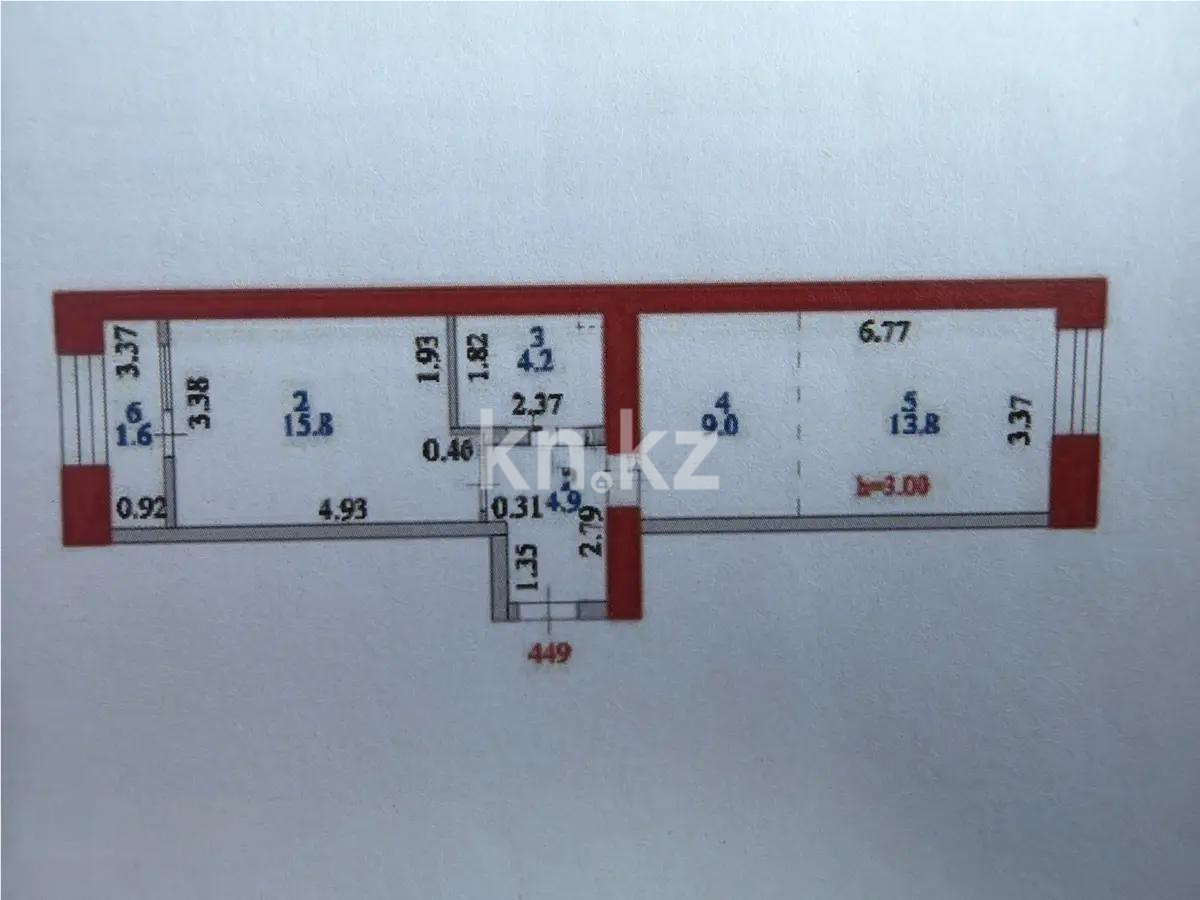 Продажа 2-комнатной квартиры, 50 м², ул. Е-15, дом  16 - Продажа квартир в новостройках Астаны фото 1 из 1