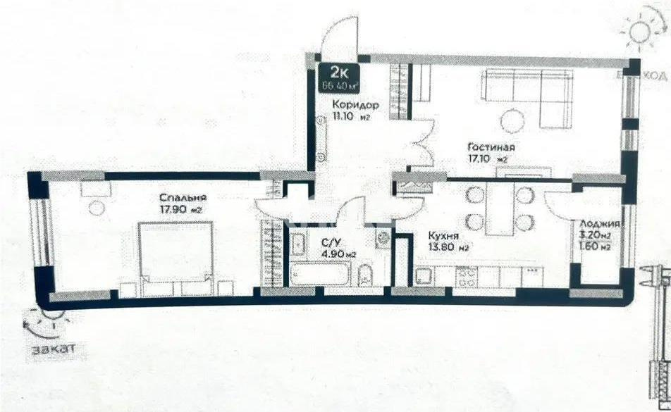 Продажа 2-комнатной квартиры, 66.5 м² - Недвижимость в Астане - страница 12 фото 5 из 5