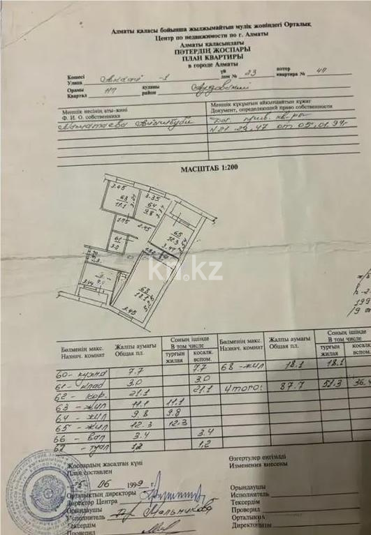 Продажа 4-комнатной квартиры, 87.7 м² - Продажа четырехкомнатных квартир от собственников в Алматы - страница 2 фото 1 из 1