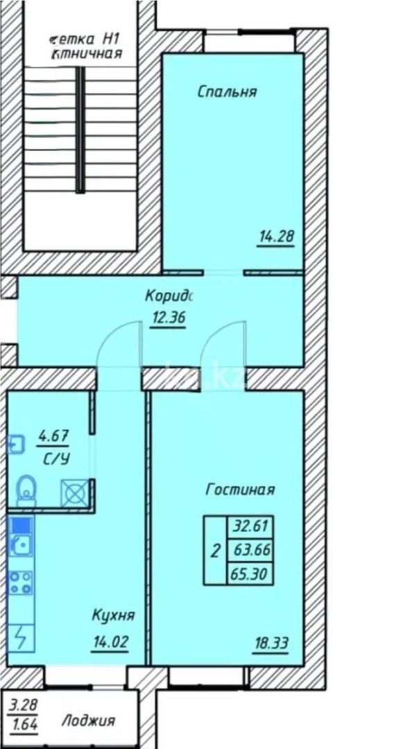 Продажа 2-комнатной квартиры, 68 м², ул. Тынышбайулы, дом  6 стр - Продажа квартир в Астане фото 1 из 1