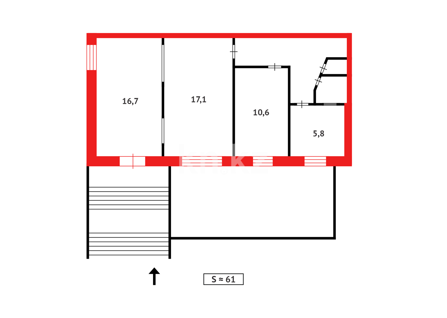 Продажа , 60.5 м², 6 мкр. - Продажа квартир в Темиртау фото 18 из 18