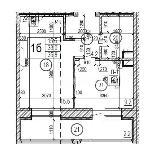 Продажа 1-комнатной квартиры, 35.8 м², ул. Култегин, дом  2 в Астане
