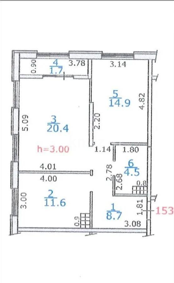 Продажа 3-комнатной квартиры, 63 м², ул. Жандосова, дом  108/1 - Продажа квартир в Алматы с фото фото 6 из 6