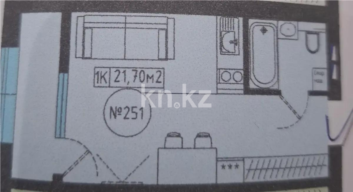 Продажа 1-комнатной квартиры, 21.7 м², ул. Кургальжинское шоссе, дом  37 - Продажа квартир в Астане фото 1 из 1