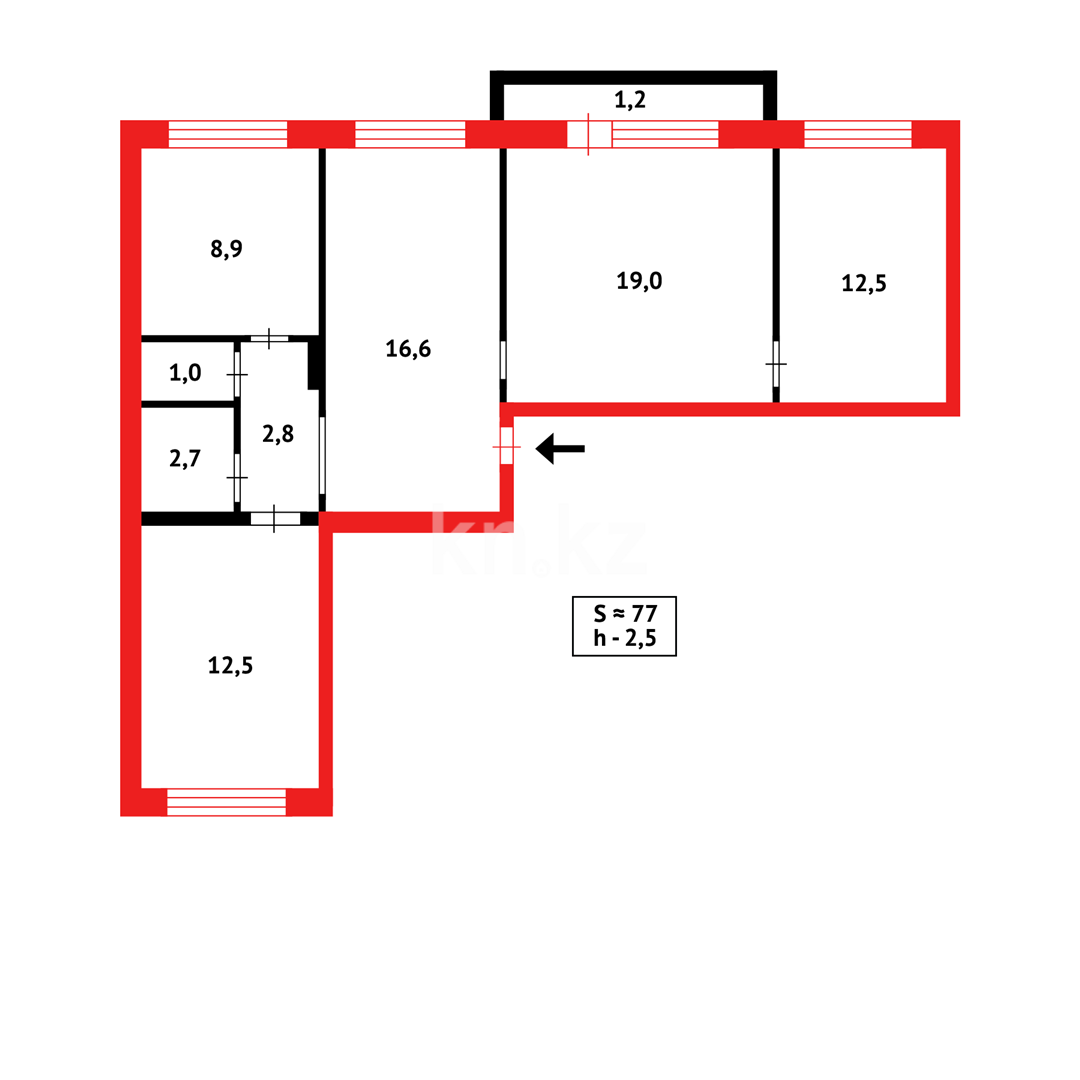 Продажа 4-комнатной квартиры, 80 м² - Продажа квартир в Караганде - страница 163 фото 18 из 18