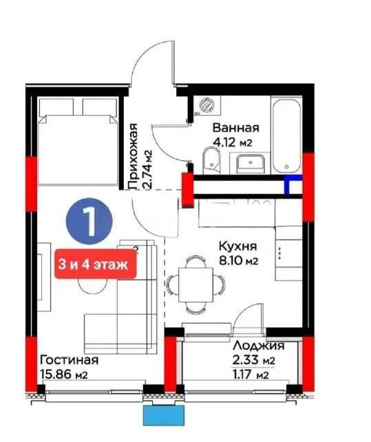 Продажа 1-комнатной квартиры, 32 м² - Продажа квартир в новостройках Астаны - страница 8 фото 4 из 4