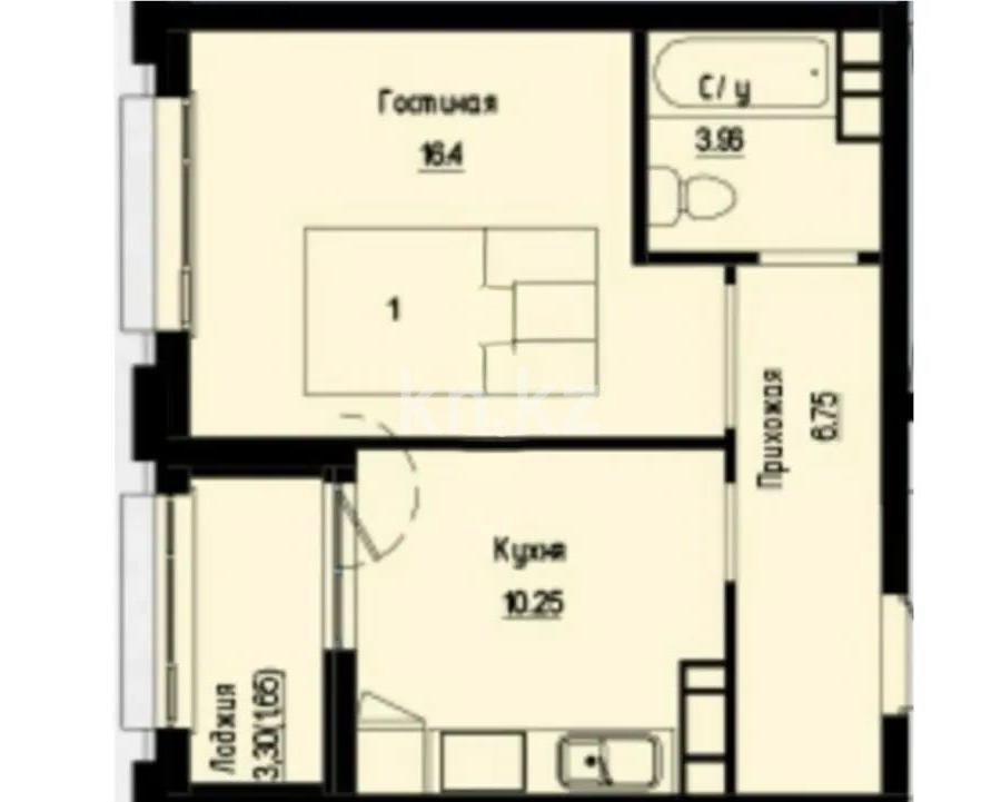 Продажа 1-комнатной квартиры, 39.1 м² в Астане