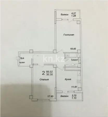 Продажа 2-комнатной квартиры, 67 м², ул. Нарикбаева, дом  6 - Продажа квартир в новостройках Астаны без посредников фото 1 из 1