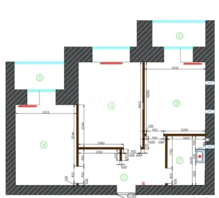 Продажа 2-комнатной квартиры, 59 м² в Караганде