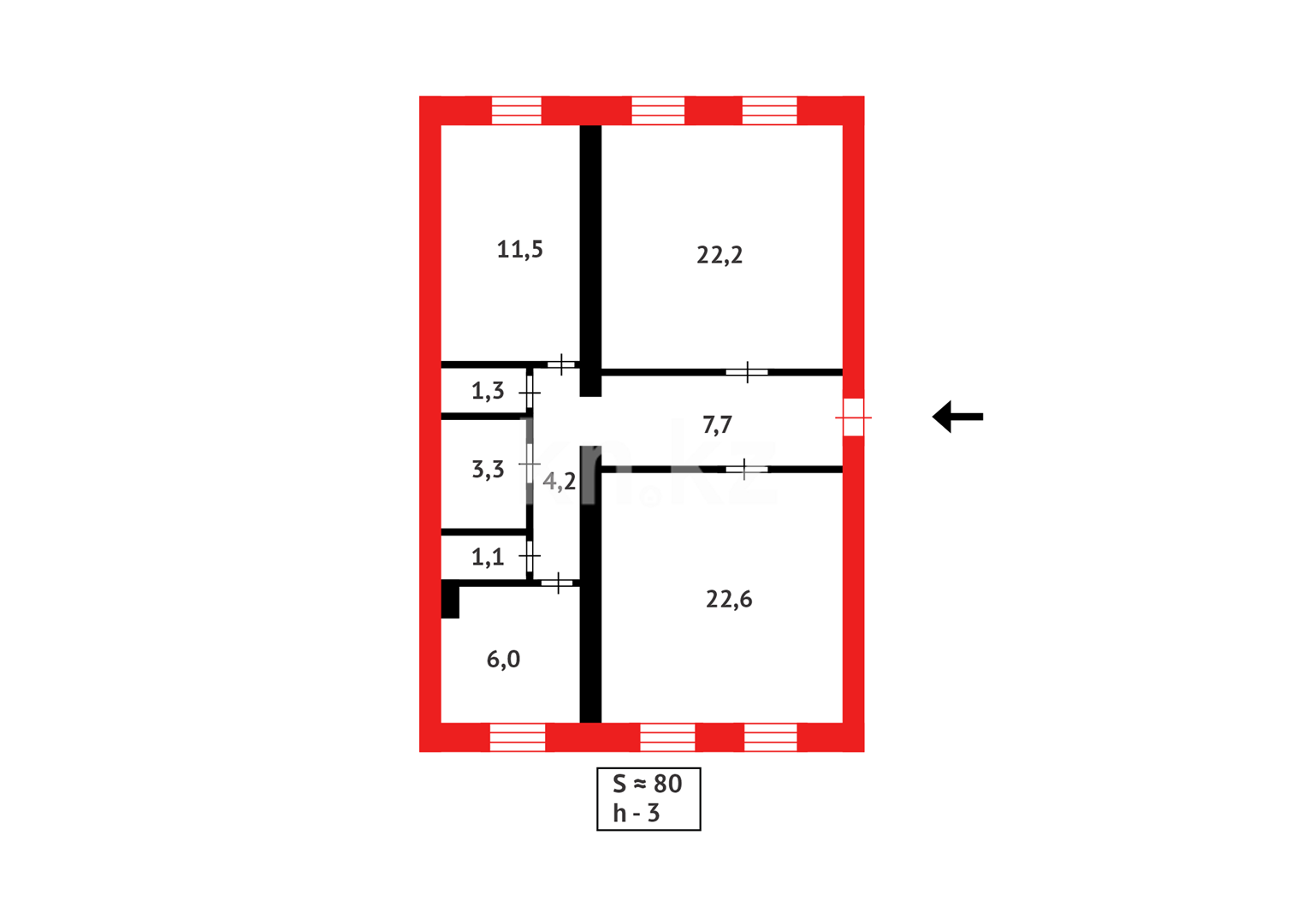 Продажа 3-комнатной квартиры, 79 м², ул. Чкалова, дом  51 - Продажа квартир в Сарани фото 13 из 13