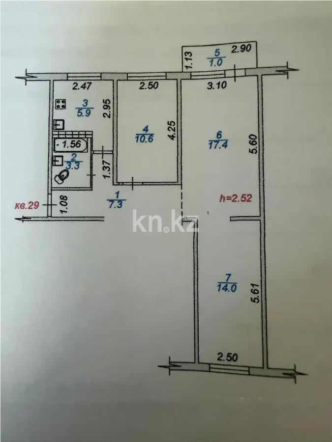 Продажа 3-комнатной квартиры, 60 м² - Продажа квартир в панельном доме в Алматы фото 7 из 7