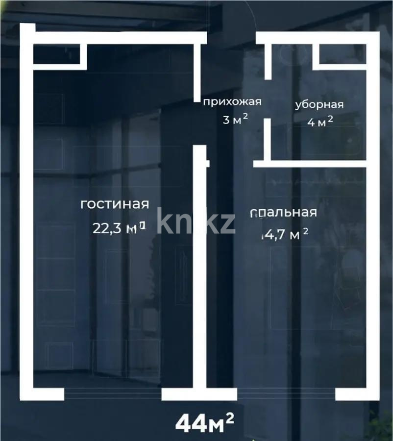 Продажа 1-комнатной квартиры, 44 м², пр. Райымбека, дом  174/2 - Продажа квартир в Алматы фото 1 из 1