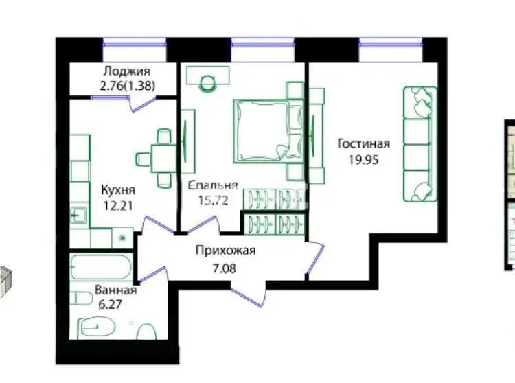 Продажа 2-комнатной квартиры, 62.61 м² - Продажа квартир в Астане - страница 22 фото 1 из 1