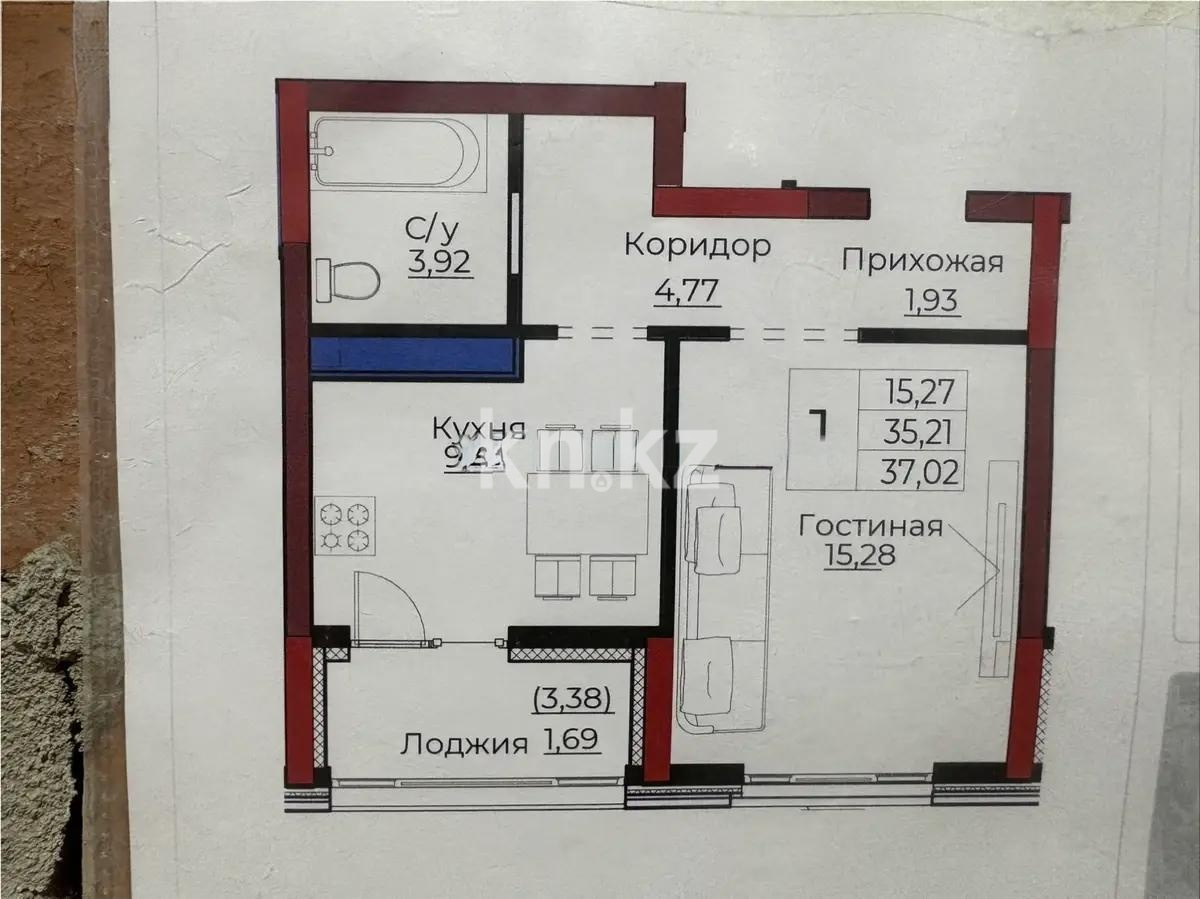 Продажа 1-комнатной квартиры, 37 м² в Астане - фото 2