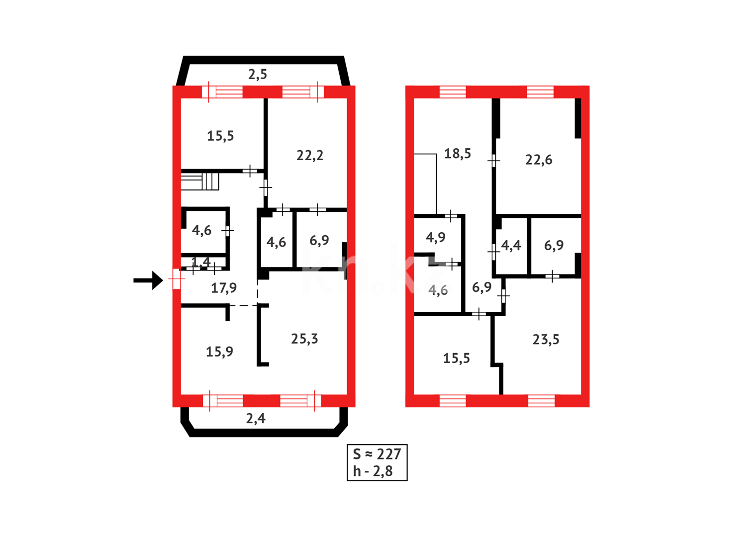 Продажа 6-комнатной квартиры, 227 м² - Продажа пятикомнатных и более квартир в Караганде фото 20 из 20