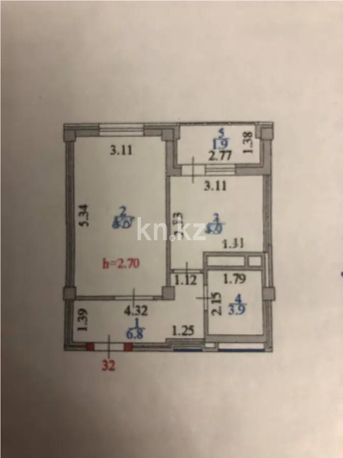 Продажа 1-комнатной квартиры, 37.8 м² - Продажа однокомнатных квартир в блочном доме в Казахстане фото 5 из 5