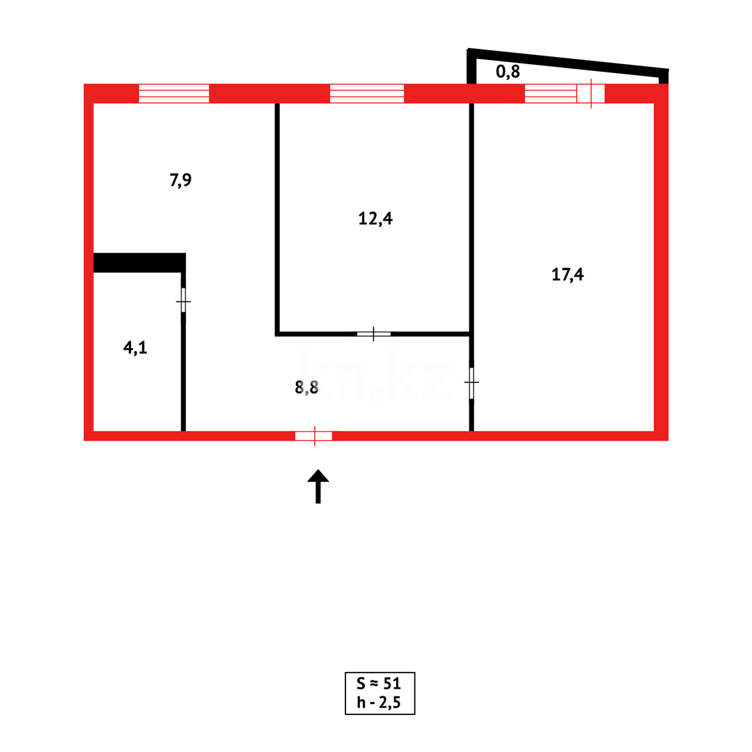 Продажа 2-комнатной квартиры, 52 м², пр. Металлургов в Темиртау - фото 10