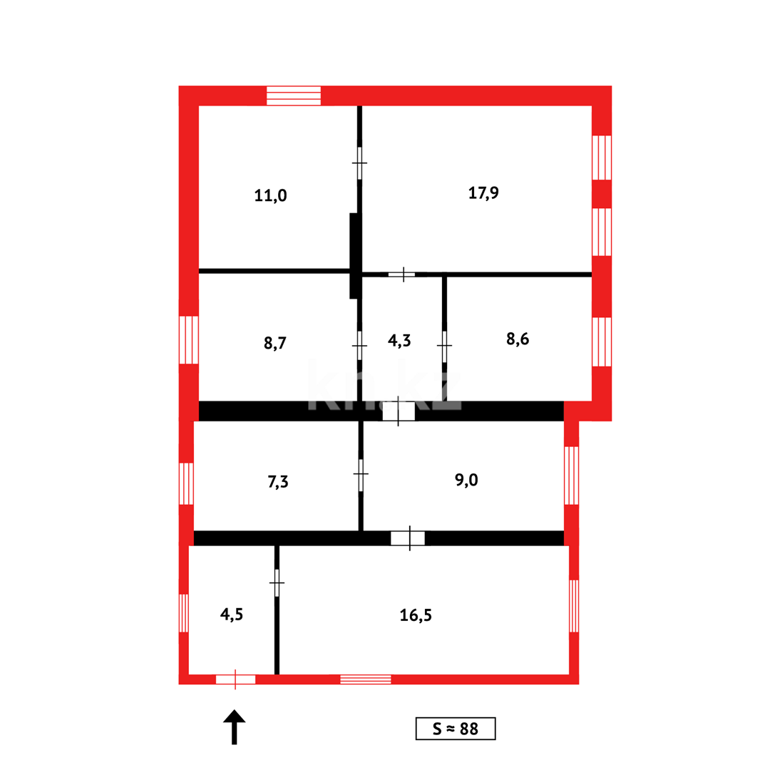 Продажа 5-комнатного дома, 87.8 м², ул. Кулибина - Продажа домов, коттеджей в Темиртау фото 14 из 14