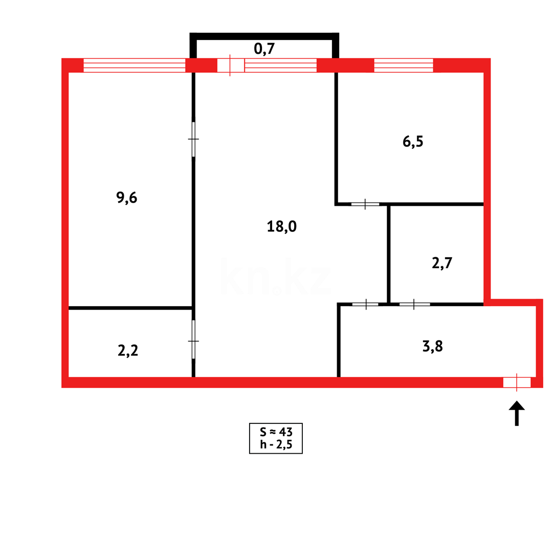 Продажа 2-комнатной квартиры, 45 м² - Продажа двухкомнатных квартир в Караганде - страница 31 фото 10 из 10