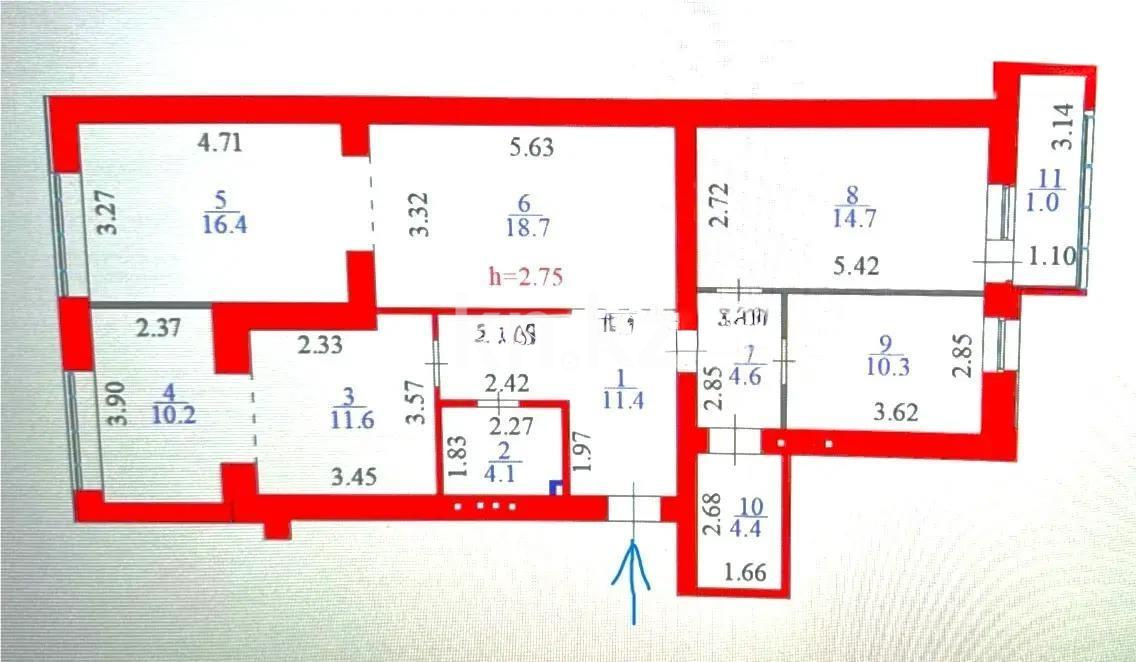 Продажа 4-комнатной квартиры, 108 м², ул. Калдаякова, дом  19 - Продажа квартир в новостройках Астаны без посредников фото 7 из 7