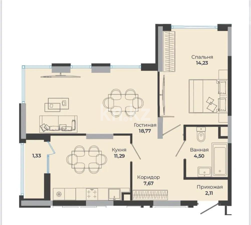 Продажа 2-комнатной квартиры, 60 м² в Астане - фото 3