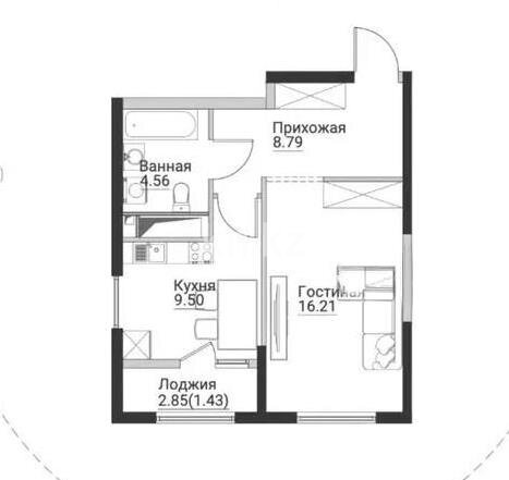 Продажа 1-комнатной квартиры, 40 м² в Алматы