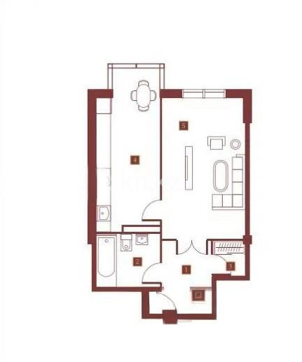 Продажа 1-комнатной квартиры, 42.1 м² - Продажа квартир в Алатауском р-не Алматы фото 1 из 1