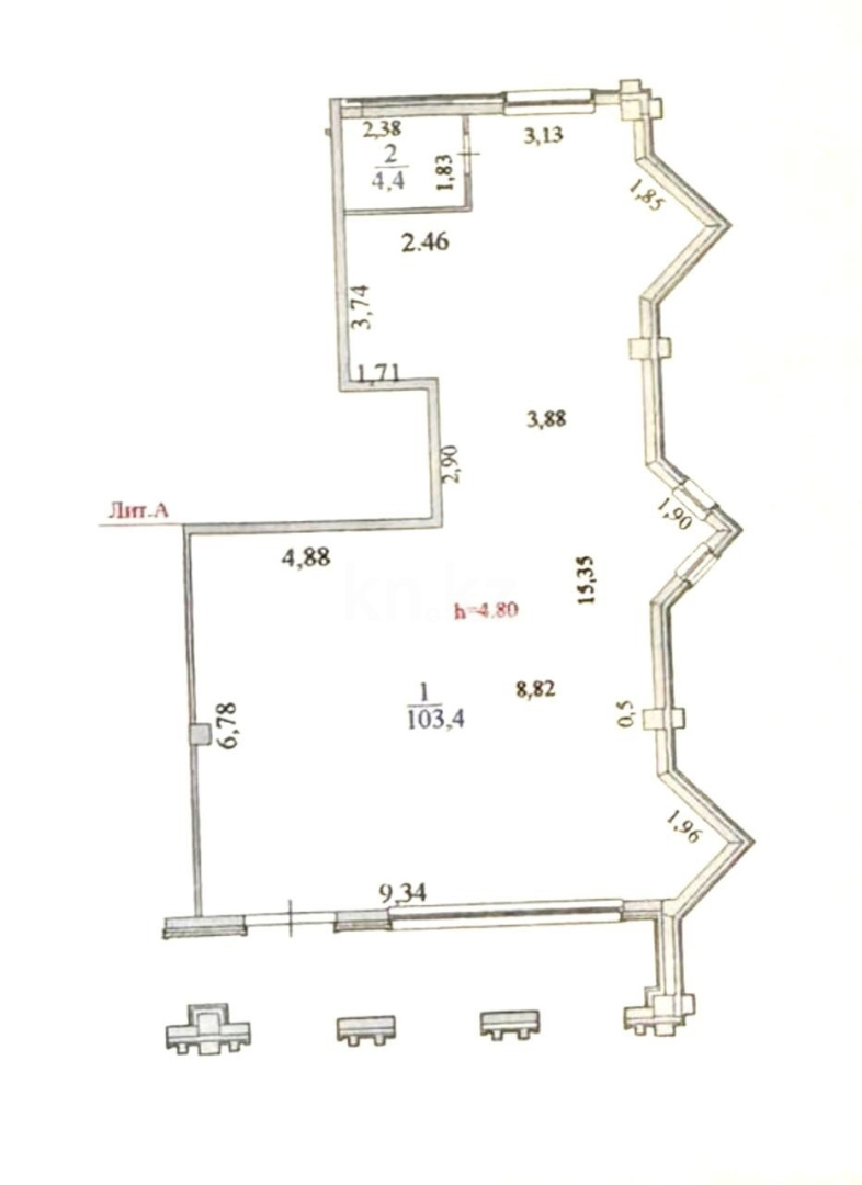 Продажа помещения, 108 м² - Продажа офисных и торговых помещений в Астане с фото фото 5 из 11