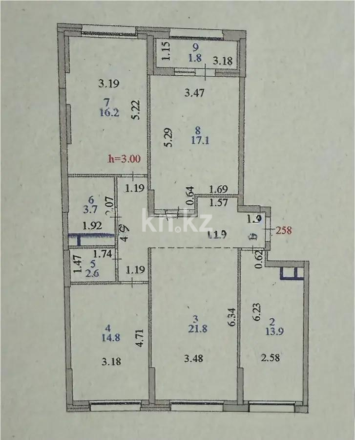 Продажа 4-комнатной квартиры, 105 м², ул. Асфендиярова, дом  10 в Астане - фото 9