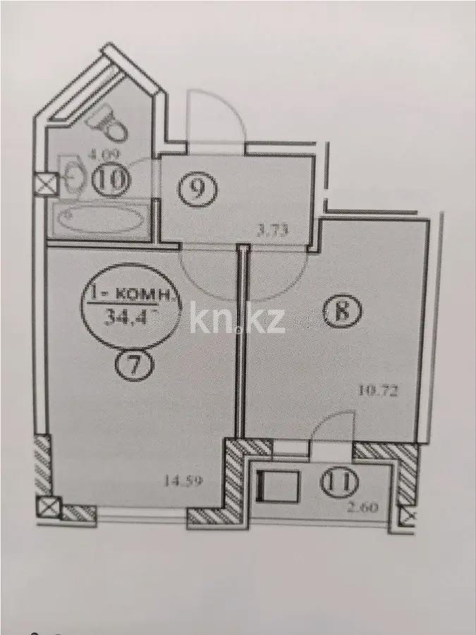 Продажа 1-комнатной квартиры, 35 м² - Продажа однокомнатных квартир в блочном доме в Астане фото 1 из 1