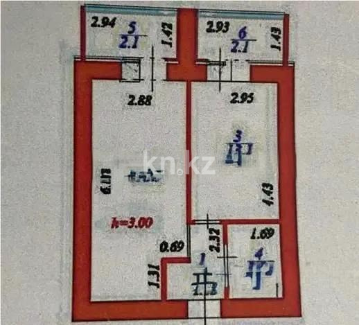 Продажа 1-комнатной квартиры, 43.4 м² в Астане