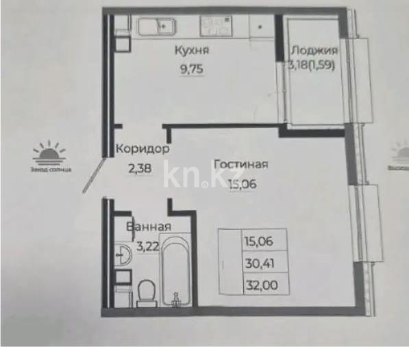 Продажа 1-комнатной квартиры, 33 м² в Астане