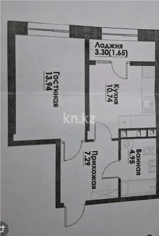 Продажа 1-комнатной квартиры, 38.57 м², ул. Навои, дом  30а/1 - Продажа  однокомнатных квартир в новостройках Алматы без посредников с фото фото 1 из 1